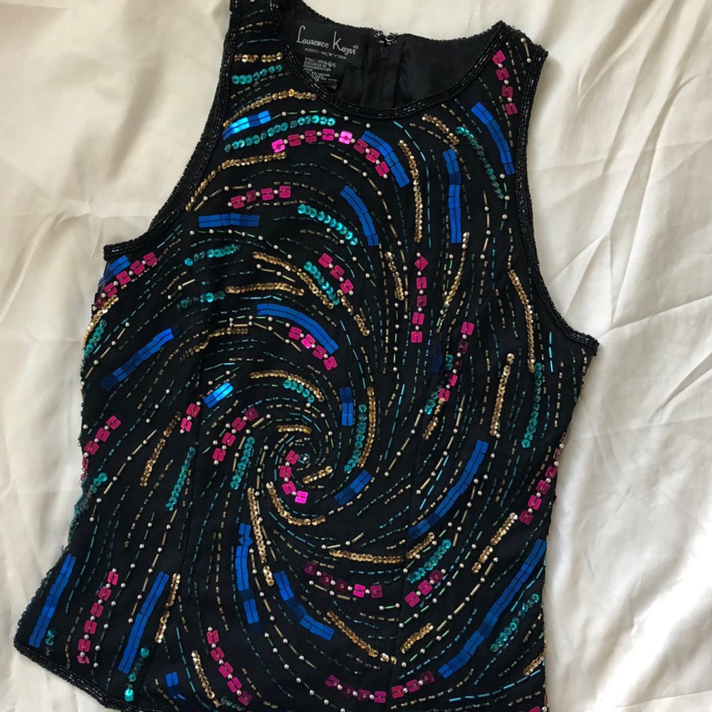 VTG Laurence Kazar Beaded Top